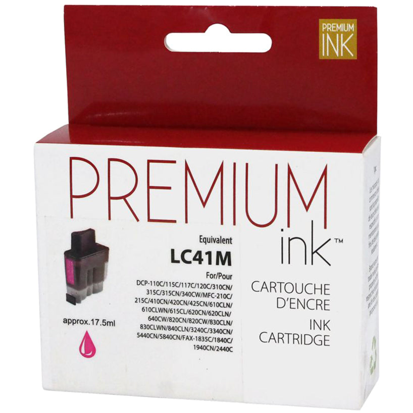 Premium Ink Ink Cartridge - Alternative for Brother LC41M - Magenta - 500 Pages - 1 Pack