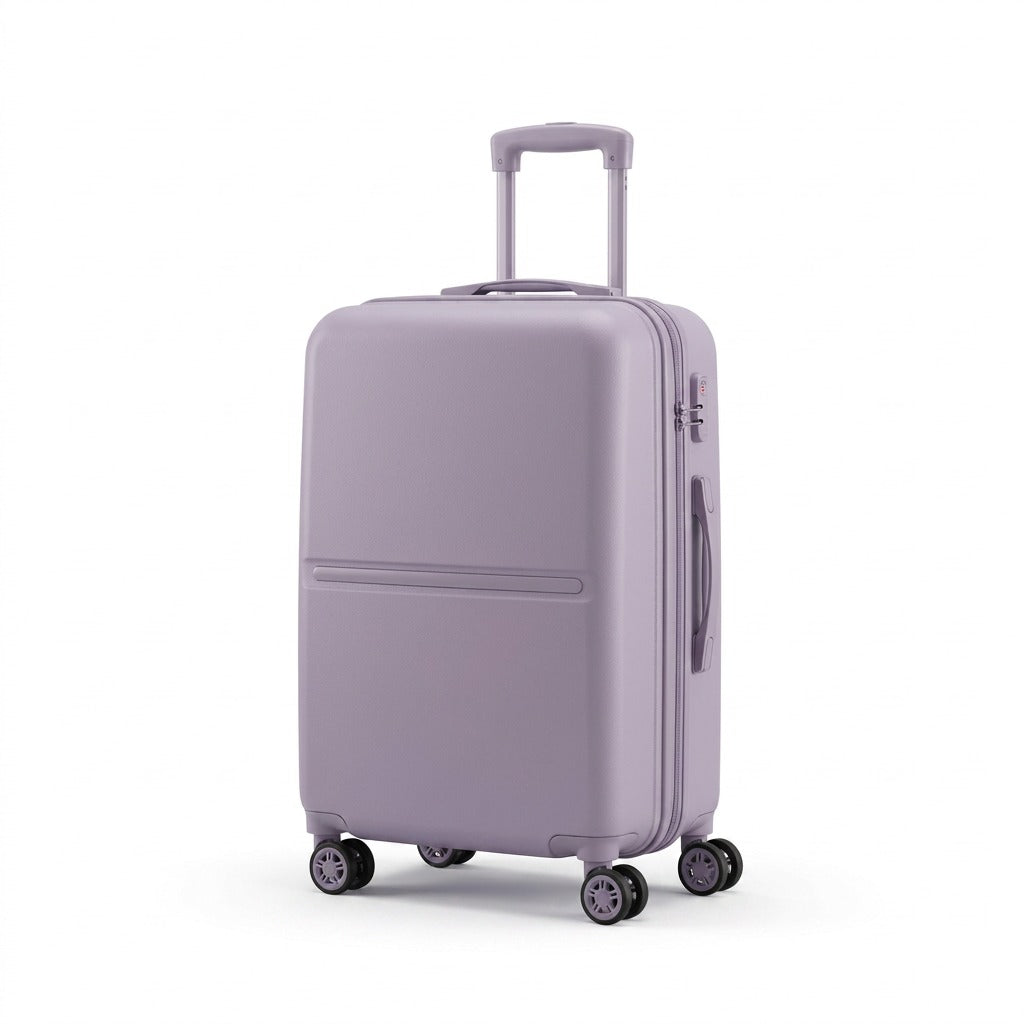 Bugatti Salerno 20-inch carry-on in matte shadow lilac featuring 360-degree spinner wheels.