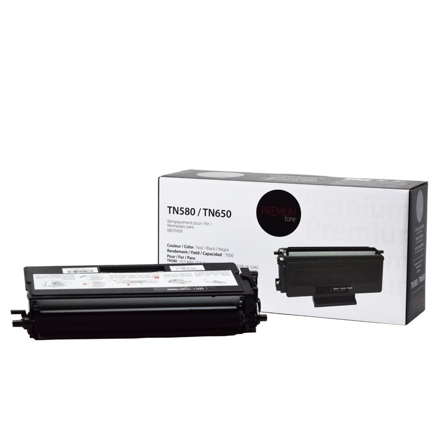 Premium Tone Toner Cartridge - Alternative for Brother TN580 / TN650 - Black - 7000 Pages - 1 Pack