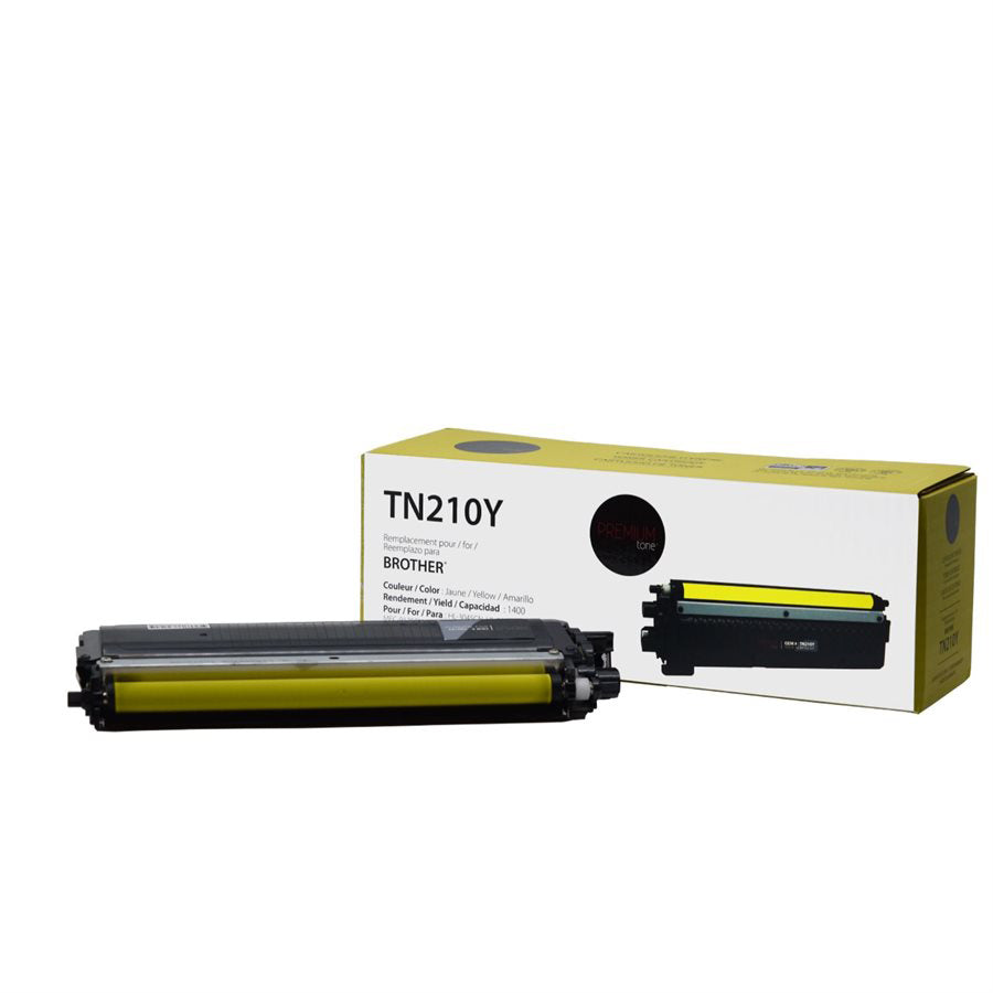 Premium Tone Toner Cartridge - Alternative for Brother TN210Y - Yellow - 1400 Pages - 1 Pack