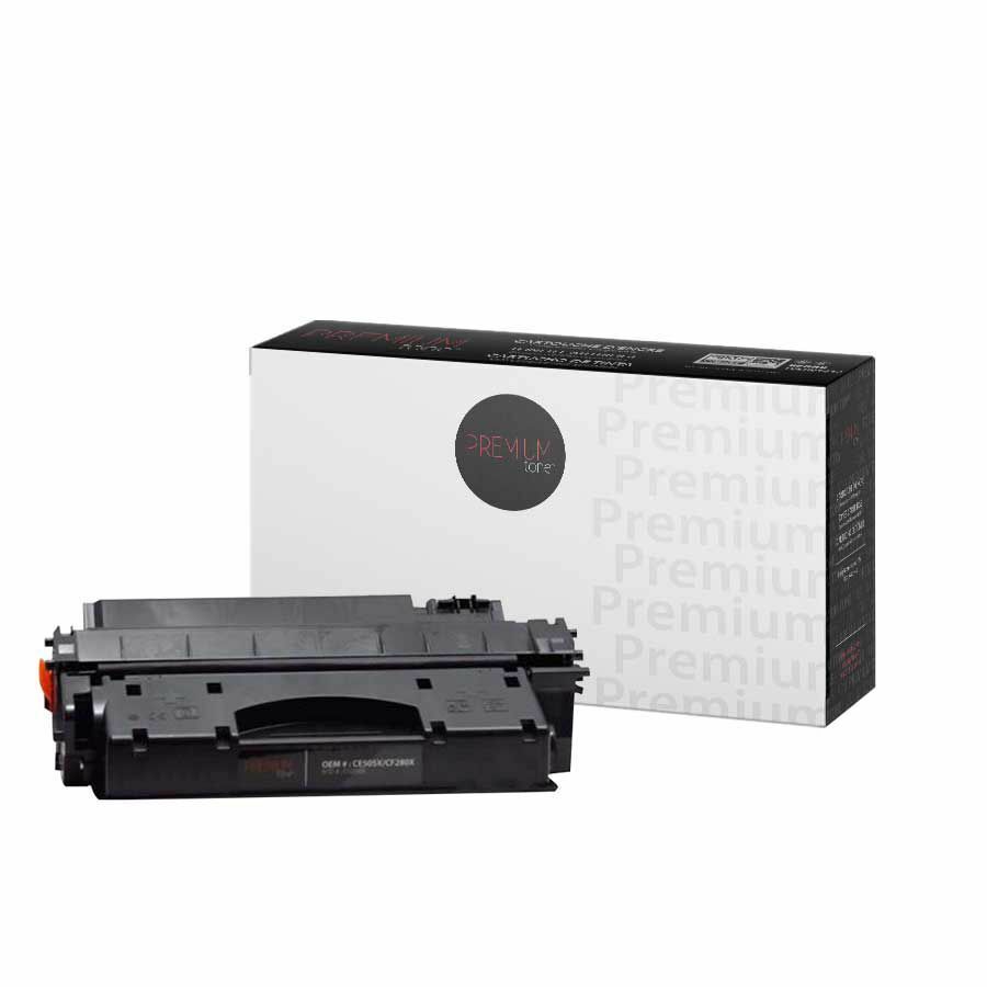 Premium Tone Toner Cartridge - Alternative for Hewlett Packard CE505A / CF280A / 05A / 80A / Canon 119 - Black - 2300 Pages - 1 Pack