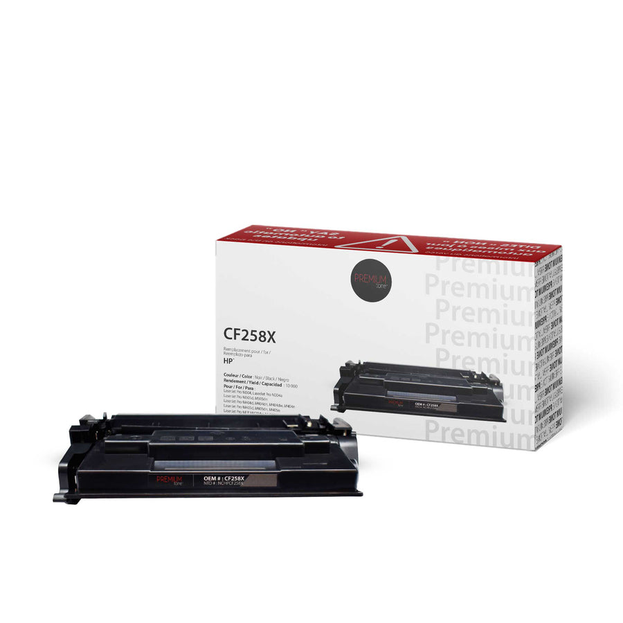 Premium Tone Toner Cartridge - Alternative for Hewlett Packard CF258X / 58X - Black - 10000 Pages - 1 Pack