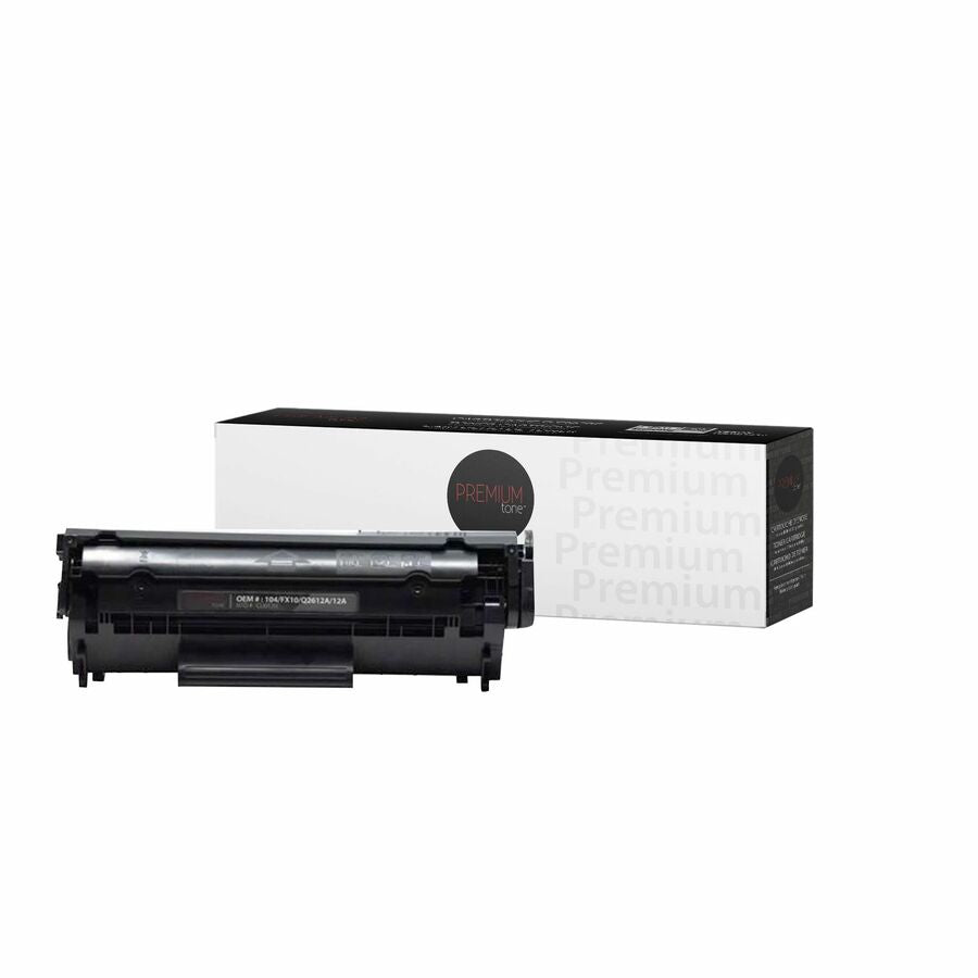 Premium Tone Toner Cartridge - Alternative for Canon 104 / FX10 - Hewlett Packard Q2612A / 12A - Black - 2000 Pages - 1 Pack