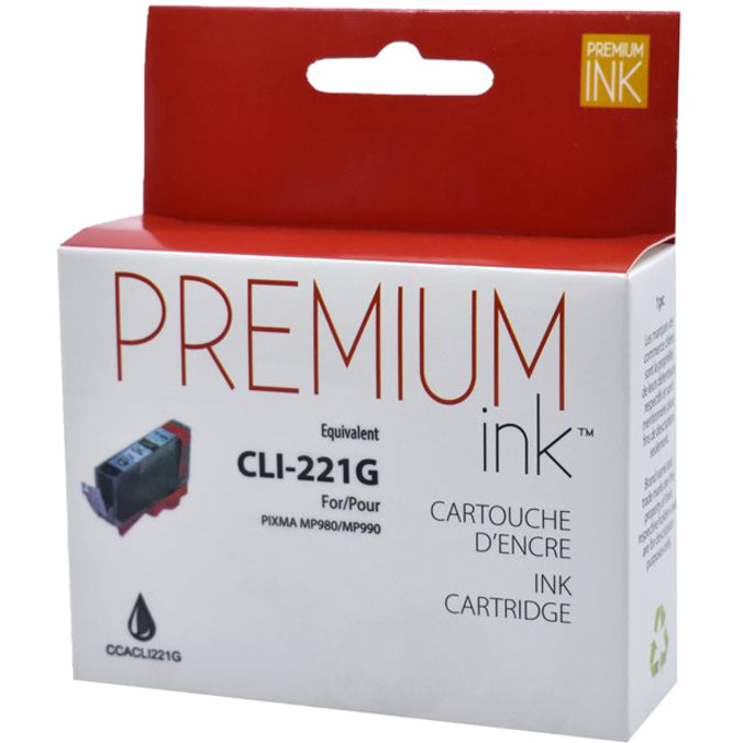 Premium Ink Ink Cartridge - Alternative for Canon CLI221G - Gray - 10.5 ml - 1 Pack