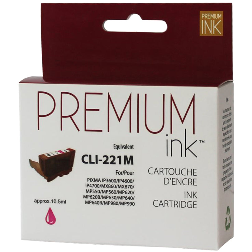 Premium Ink Ink Cartridge - Alternative for Canon CLI221M - Magenta - 10.5 ml - 1 Pack