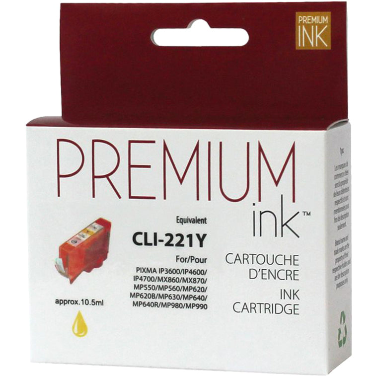 Premium Ink Ink Cartridge - Alternative for Canon CLI221Y - Yellow - 10.5 ml - 1 Pack