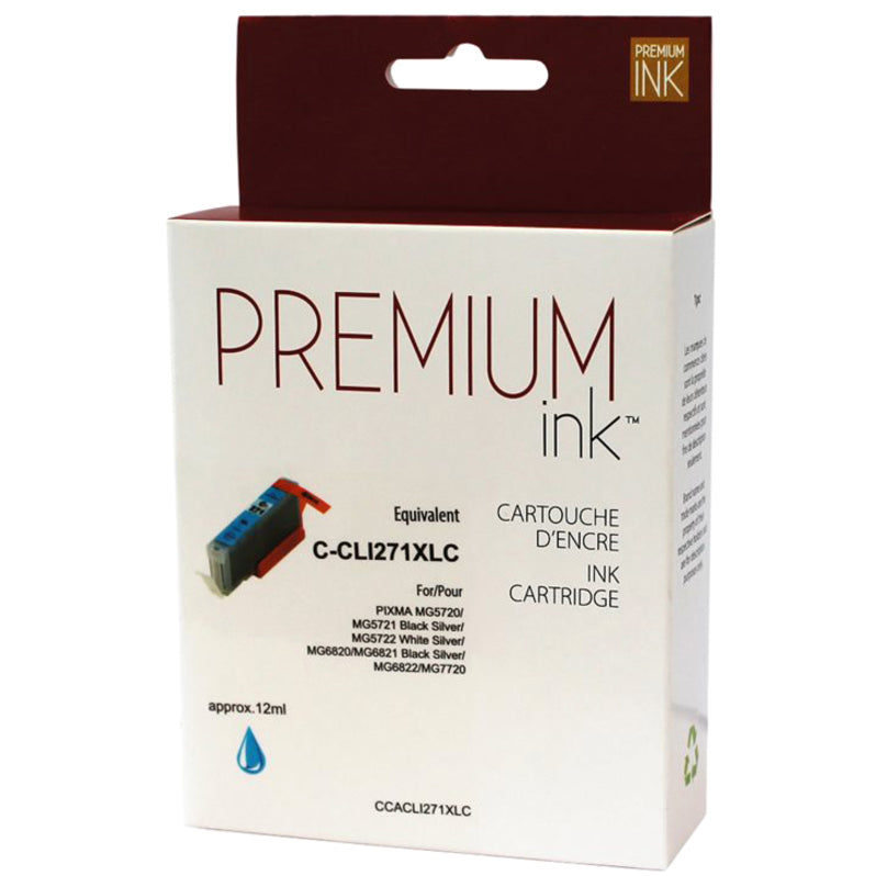 Premium Ink Ink Cartridge - Alternative for Canon CLI-271XLC - Cyan - 680 Pages - 1 Pack