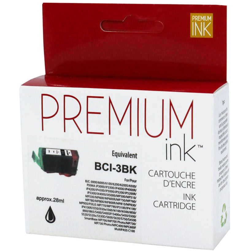 Premium Ink Ink Cartridge - Alternative for Canon BCI-3BK - Black - 750 Pages - 1 Pack