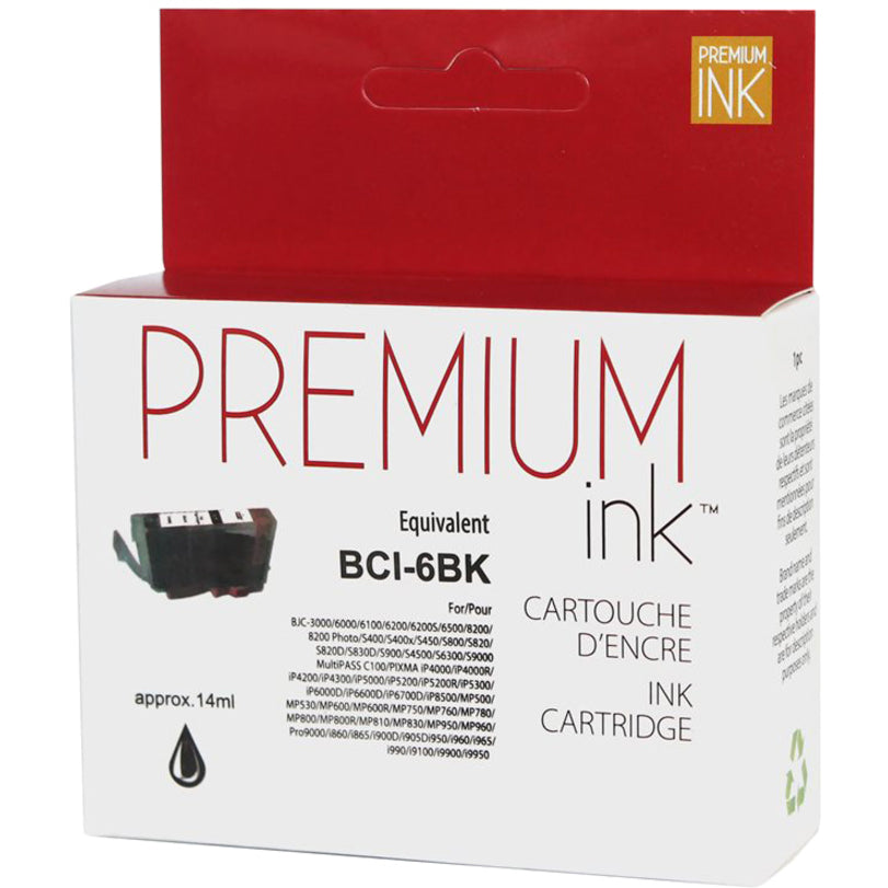 Premium Ink Ink Cartridge - Alternative for Canon BCI-6BK - Black - 420 Pages - 1 Pack