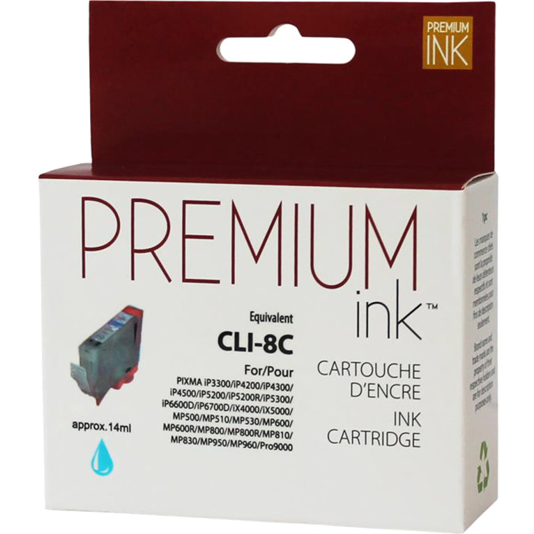 Premium Ink Ink Cartridge - Alternative for Canon CLI-8C - Cyan - 280 Pages - 1 Pack