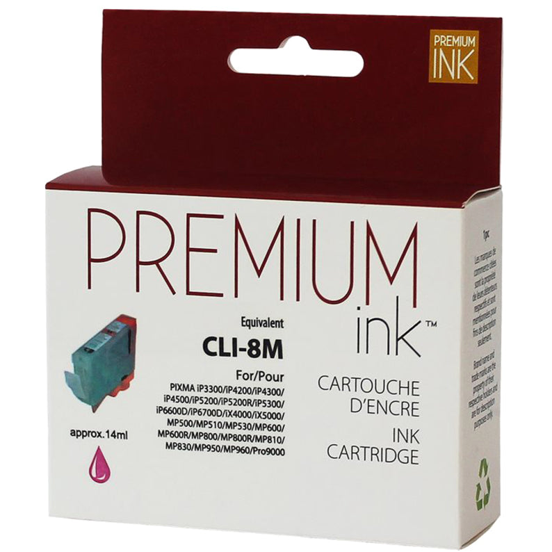 Premium Ink Ink Cartridge - Alternative for Canon CLI-8M - Magenta - 280 Pages - 1 Pack