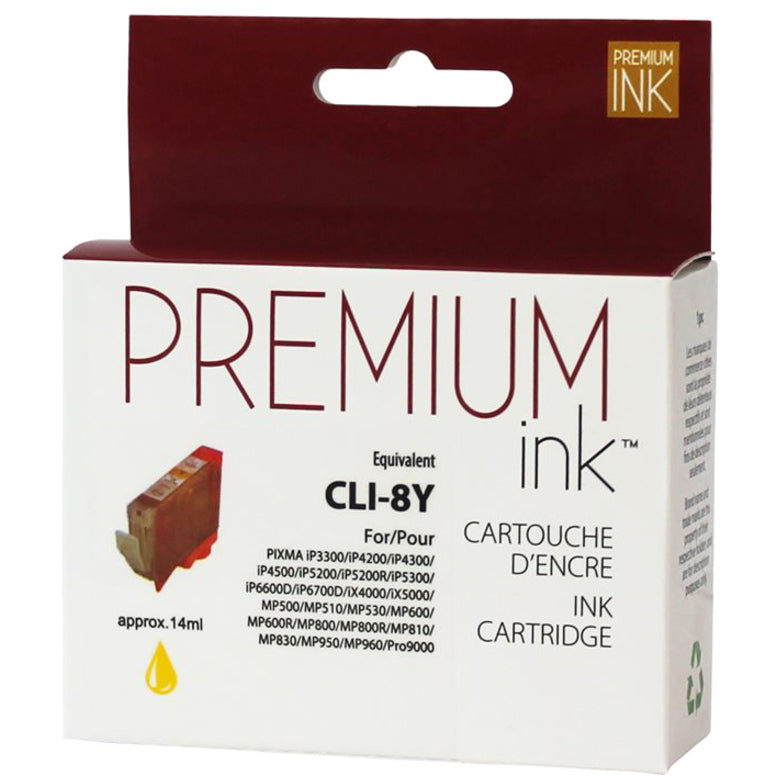 Premium Ink Ink Cartridge - Alternative for Canon CLI-8Y - Yellow - 280 Pages - 1 Pack