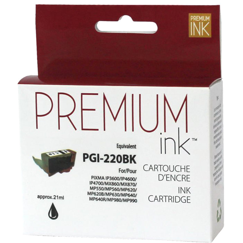 Premium Ink Ink Cartridge - Alternative for Canon PG-220BK - Black - 350 Pages - 1 Pack