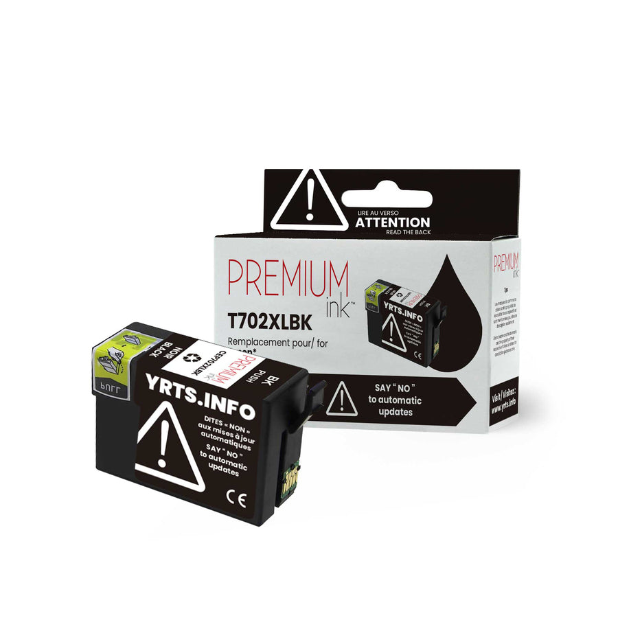 Premium Ink Ink Cartridge - Alternative for Epson T702XL120 - Black - 1100 Pages - 1 Pack