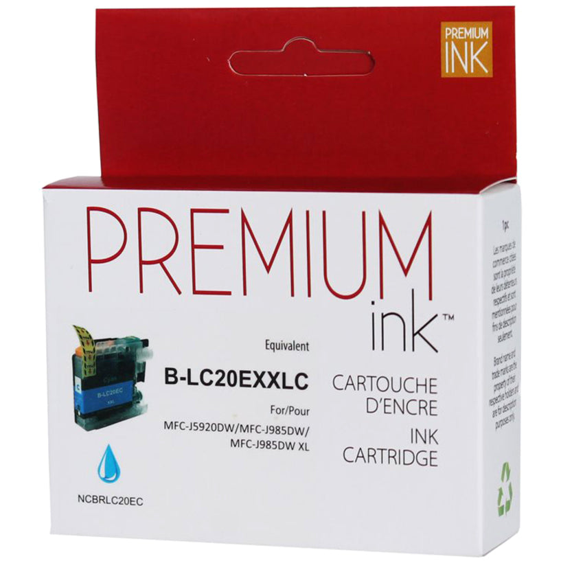 Premium Ink Ink Cartridge - Alternative for Brother LC20EC - Cyan - 1200 Pages - 1 Pack