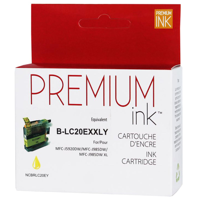 Premium Ink Ink Cartridge - Alternative for Brother LC20EY - Yellow - 1200 Pages - 1 Pack