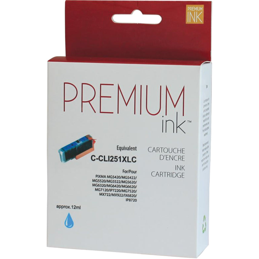 Premium Ink Ink Cartridge - Alternative for Canon CLI-251XLC - Cyan - 660 Pages - 1 Pack