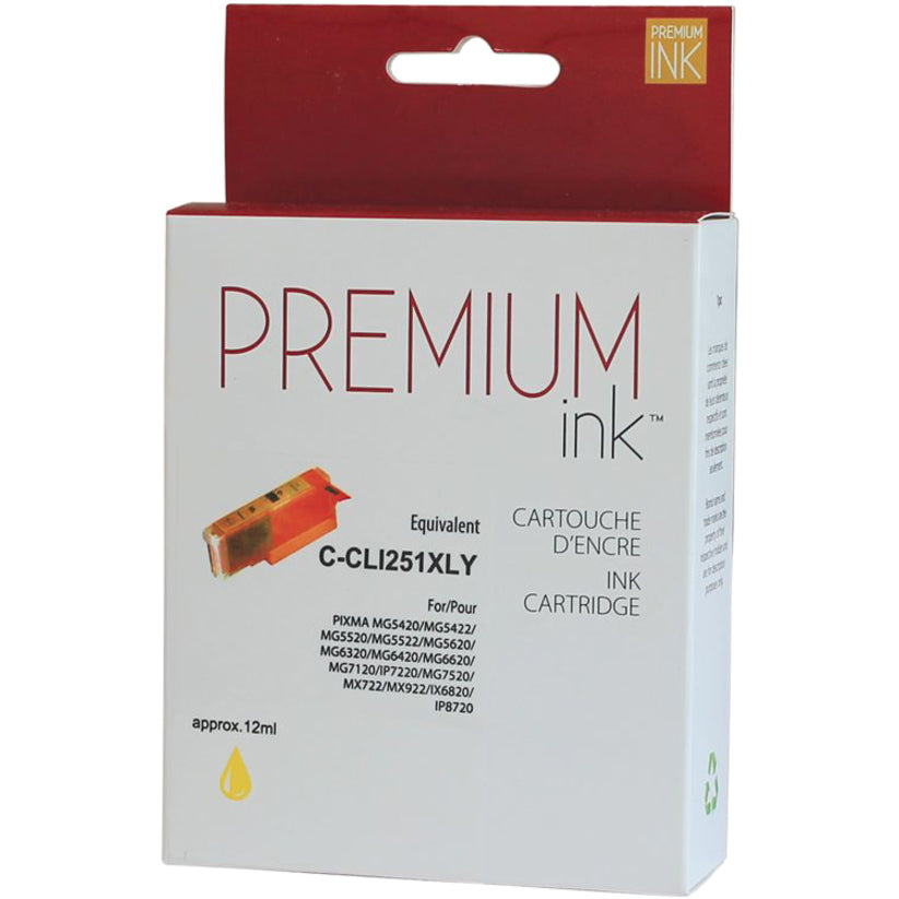 Premium Ink Ink Cartridge - Alternative for Canon CLI-251XLY - Yellow - 660 Pages - 1 Pack