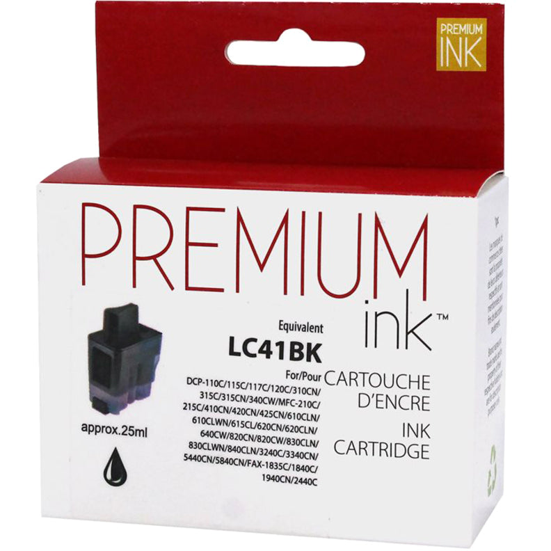 Premium Ink Ink Cartridge - Alternative for Brother LC41BK - Black - 500 Pages - 1 Pack