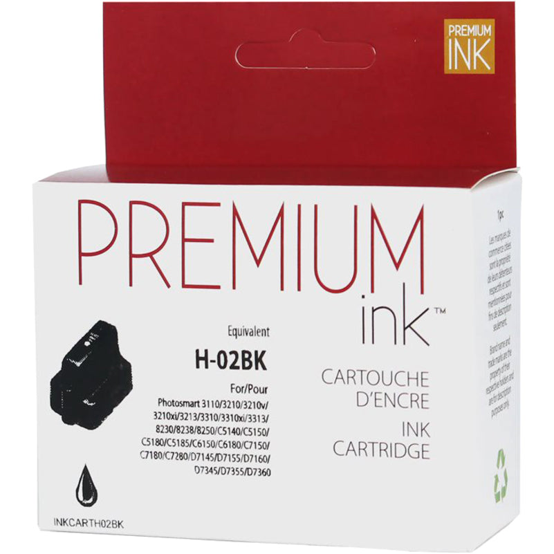 Premium Ink Ink Cartridge - Alternative for Hewlett Packard C8721WN / 02 - Black - 660 Pages - 1 Pack