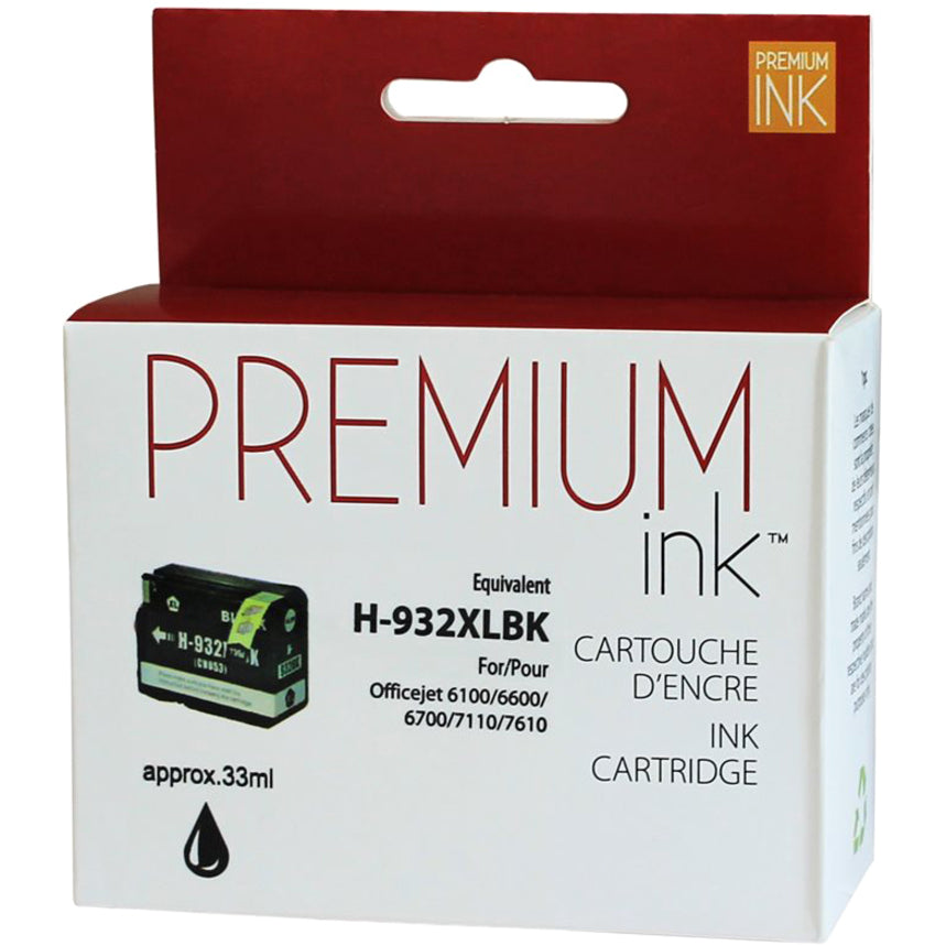 Premium Ink Ink Cartridge - Alternative for Hewlett Packard CN053AN / 932XL - Black - 1000 Pages - 1 Pack