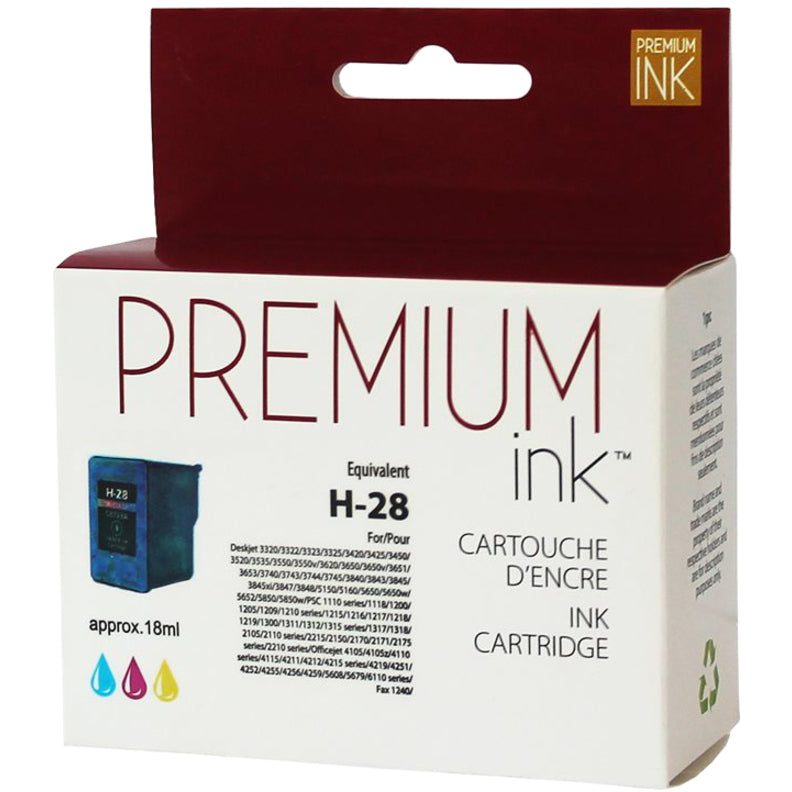 Premium Ink Ink Cartridge - Remanufactured for Hewlett Packard C8728A / No. 28 - Color - 240 Pages - 1 Pack