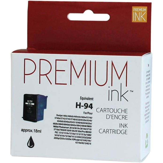 Premium Ink Ink Cartridge - Remanufactured for Hewlett Packard C8765WC / No. 94 - Black - 240 Pages - 1 Pack