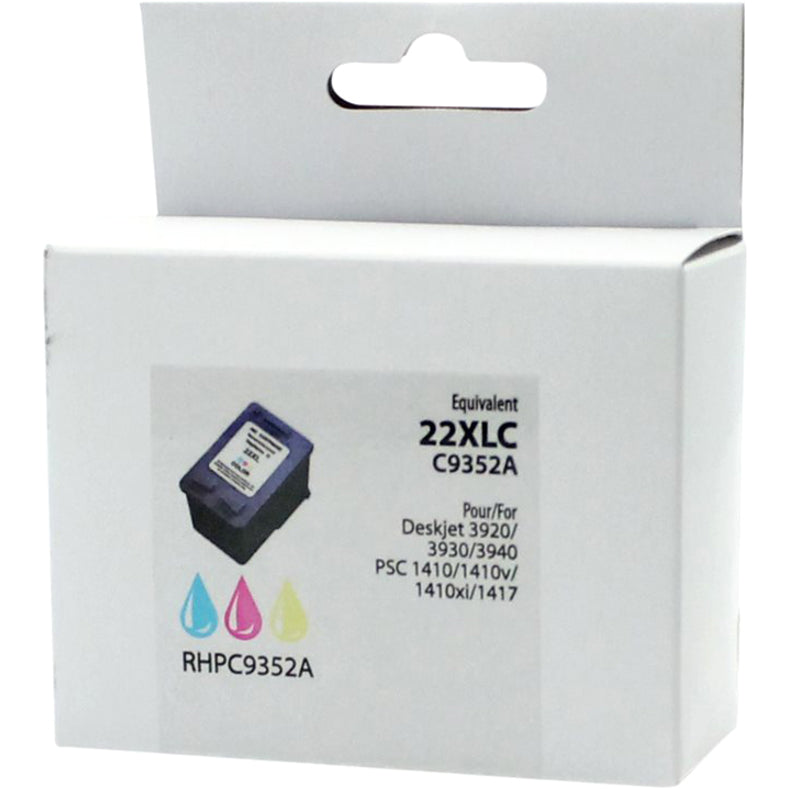 Neutral Box Ink Cartridge - Remanufactured for Hewlett Packard C9352A / 22XL - Color - 350 Pages - 1 Pack