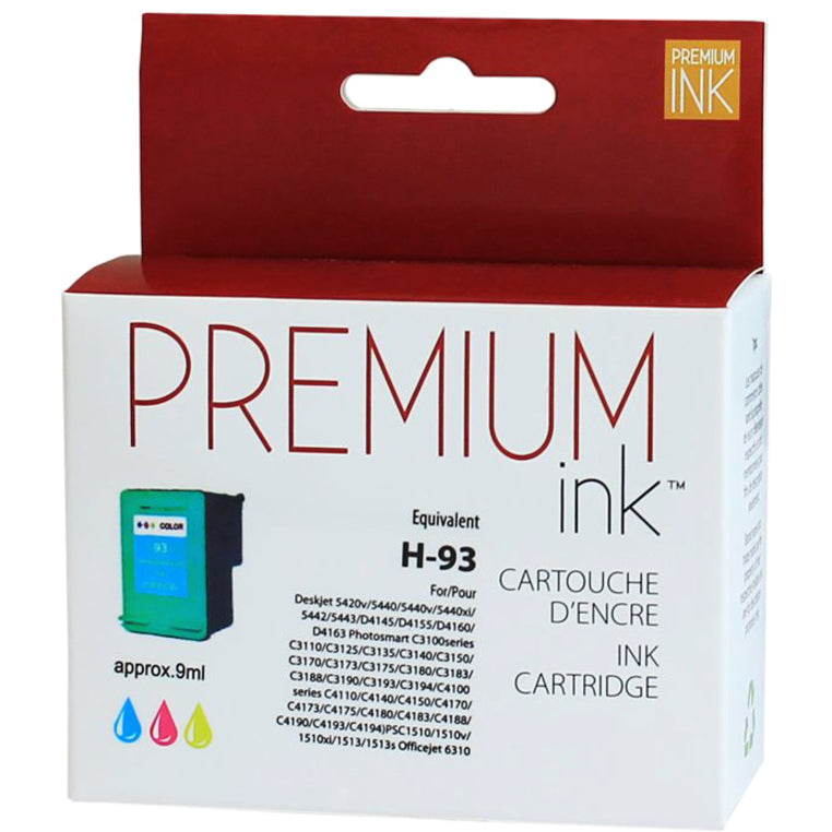 Premium Ink Ink Cartridge - Remanufactured for Hewlett Packard C9361WN / No. 93 - Color - 220 Pages - 1 Pack