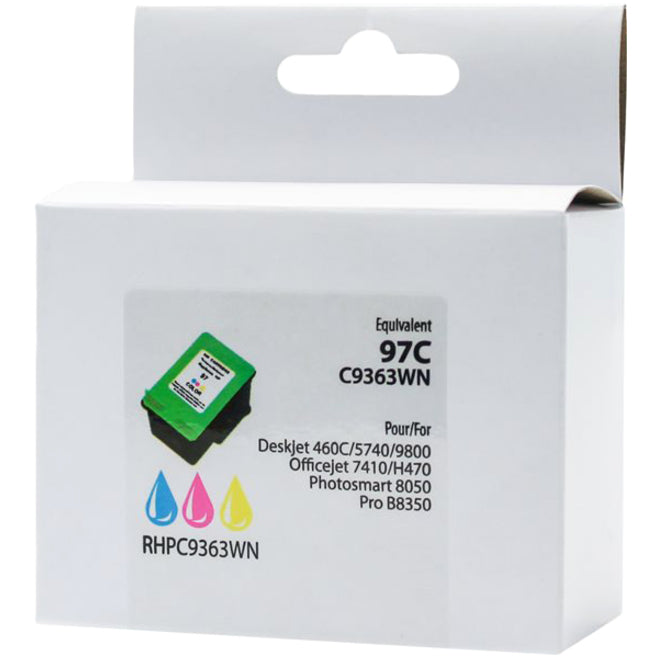 Neutral Box Ink Cartridge - Remanufactured for Hewlett Packard C9363WN / No. 97 - Color - 560 Pages - 1 Pack