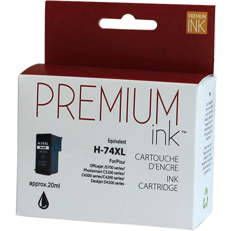 Premium Ink Ink Cartridge - Remanufactured for Hewlett Packard CB336WN / 74XL - Black - 750 Pages - 1 Pack