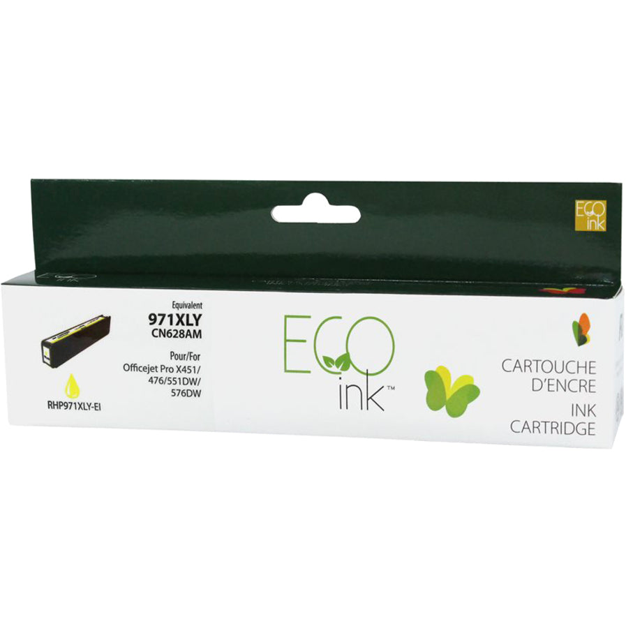 Eco Ink Ink Cartridge - Remanufactured for Hewlett Packard 971XL / CN628AM - Yellow - 6600 Pages - 1 Pack