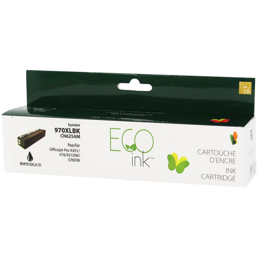 Eco Ink Ink Cartridge - Remanufactured for Hewlett Packard 970XL / CN625AM - Black - 9200 Pages - 1 Pack