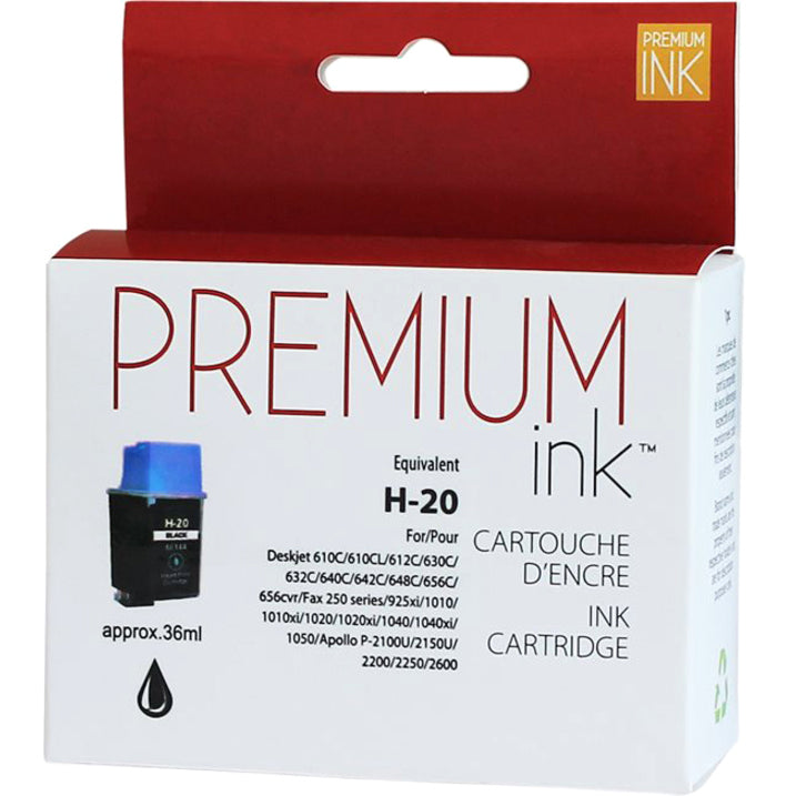 Premium Ink Ink Cartridge - Remanufactured for Hewlett Packard C6614A / 20 - Black - 455 Pages - 1 Pack