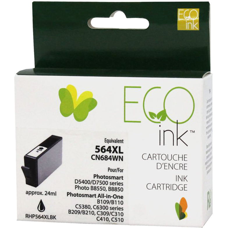 Eco Ink Ink Cartridge - Remanufactured for Hewlett Packard CN684WN / 564XL - Black - 550 Pages - 1 Pack