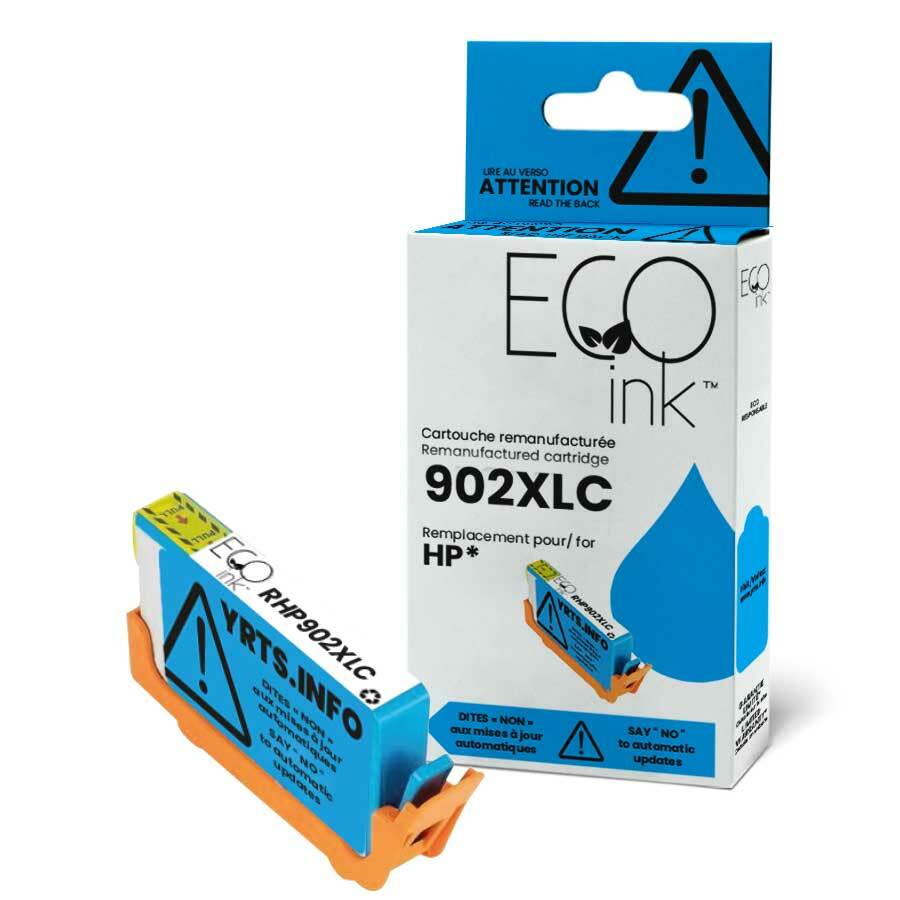 Eco Ink Ink Cartridge - Remanufactured for Hewlett Packard T6M02AN / 902XL - Cyan - 825 Pages - 1 Pack