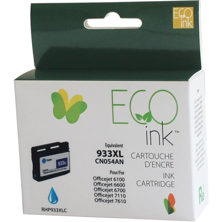 Eco Ink Ink Cartridge - Remanufactured for Hewlett Packard CN054AN / 933XL - Cyan - 825 Pages - 1 Pack