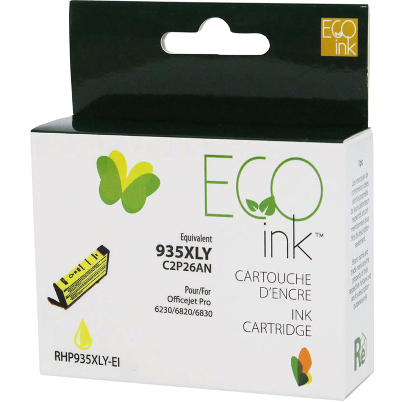 Eco Ink Ink Cartridge - Remanufactured for Hewlett Packard C2P26AN / 935XL - Yellow - 825 Pages - 1 Pack