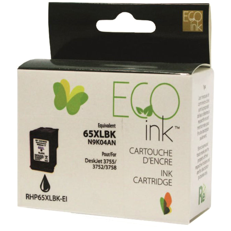 Eco Ink Ink Cartridge - Remanufactured for Hewlett Packard N9K04AN / 65XL - Black - 300 Pages - 1 Pack