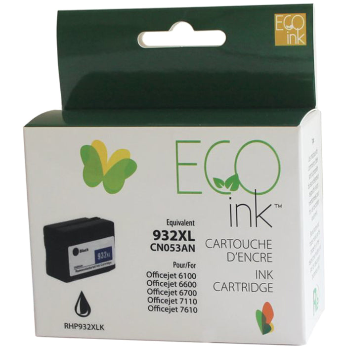 Eco Ink Ink Cartridge - Remanufactured for Hewlett Packard CN053AN / 932XL - Black - 1000 Pages - 1 Pack