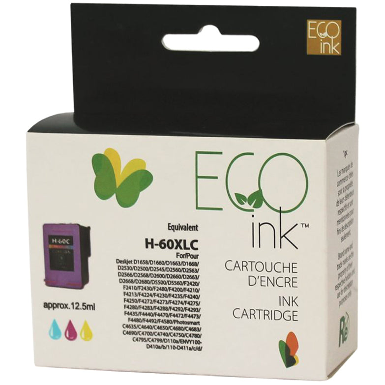 Eco Ink Ink Cartridge - Remanufactured for Hewlett Packard CC644WN / 60XL - Color - 440 Pages - 1 Pack