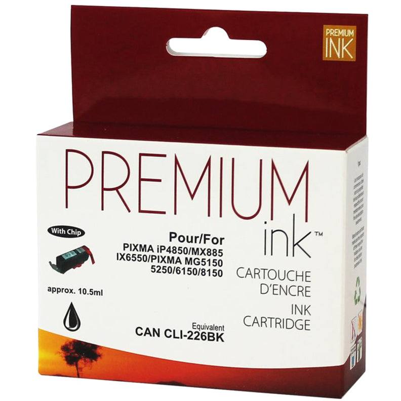 Premium Ink Ink Cartridge - Alternative for Canon CLI226BK - Black - 510 Pages - 1 Pack