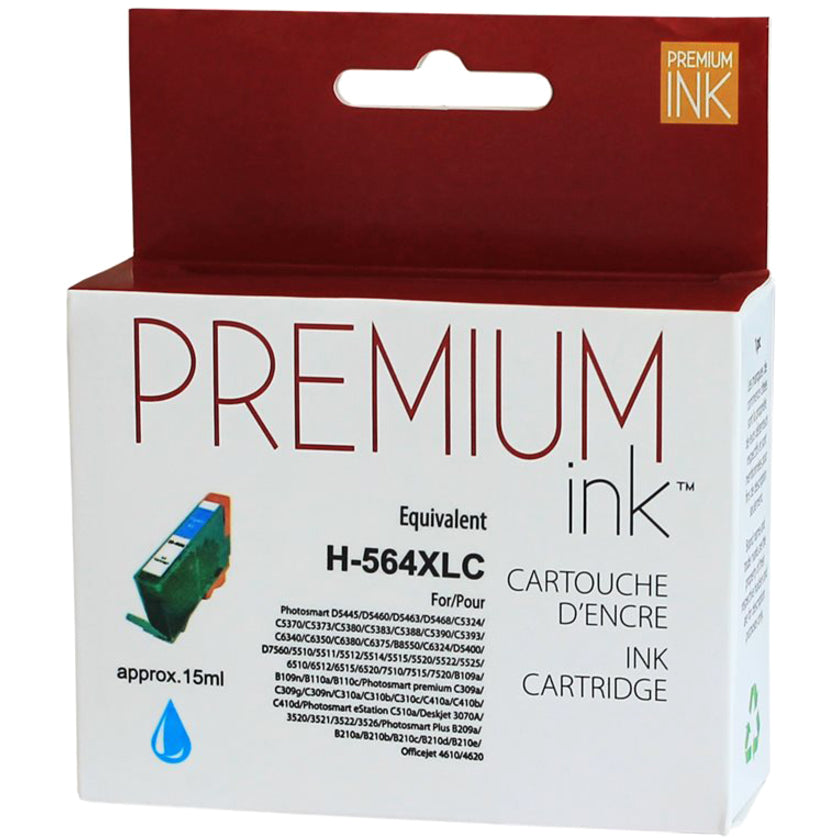 Premium Ink Ink Cartridge - Alternative for Hewlett Packard CB323WN / 564XL - Cyan - 750 Pages - 1 Pack