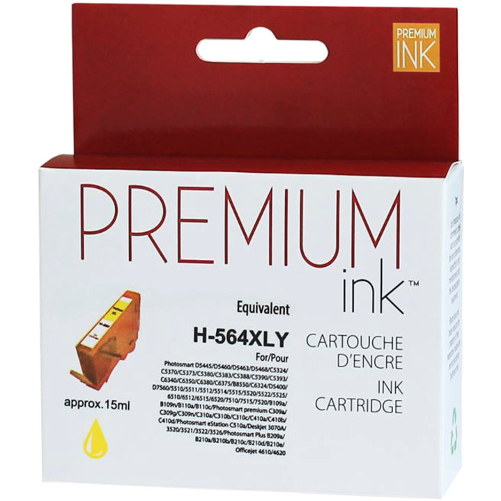 Premium Ink Ink Cartridge - Alternative for Hewlett Packard CB325WN / 564XL - Yellow - 750 Pages - 1 Pack