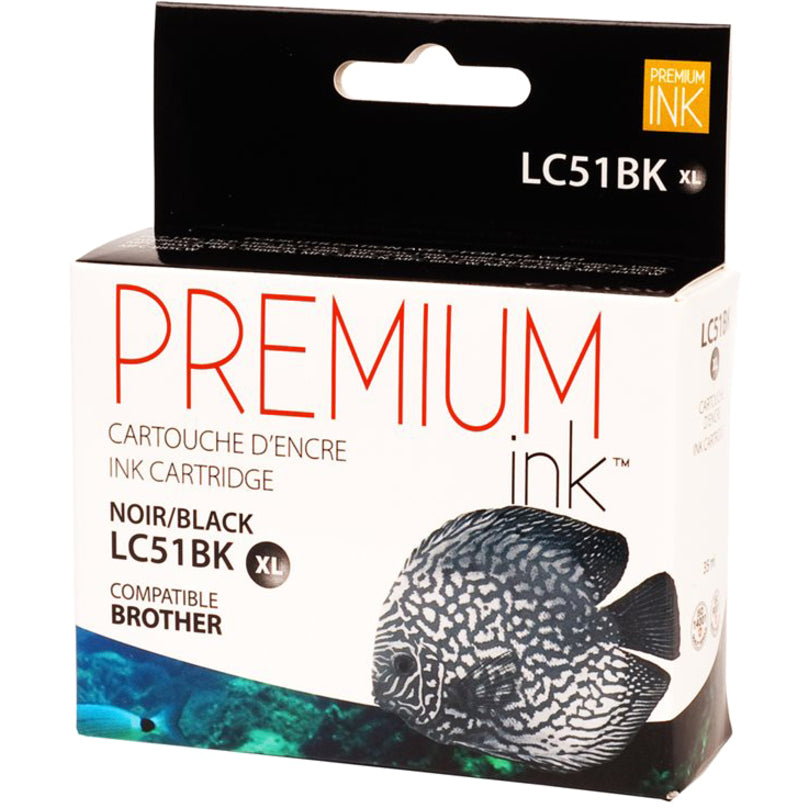 Premium Ink Ink Cartridge - Alternative for Brother LC51BK - Black - 500 Pages - 1 Pack