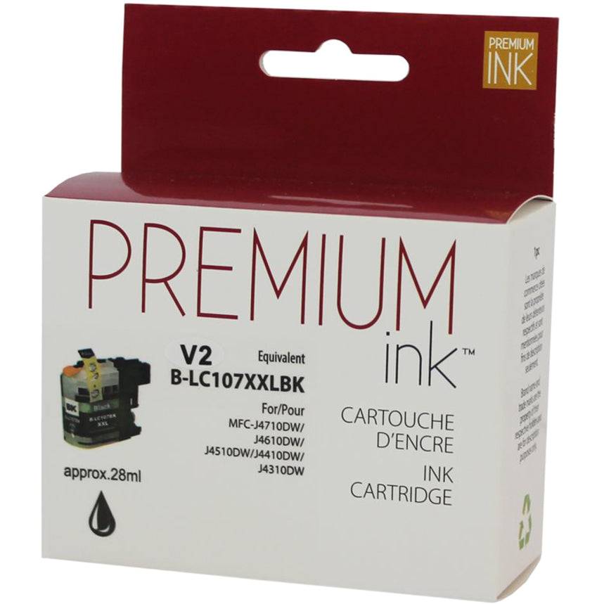 Premium Ink Ink Cartridge - Alternative for Brother LC107BKS - Black - 1200 Pages - 1 Pack