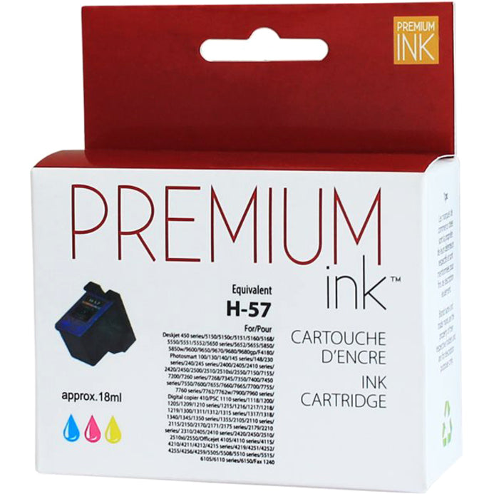 Premium Ink Ink Cartridge - Remanufactured for Hewlett Packard C6657A / 57 - Color - 500 Pages - 1 Pack