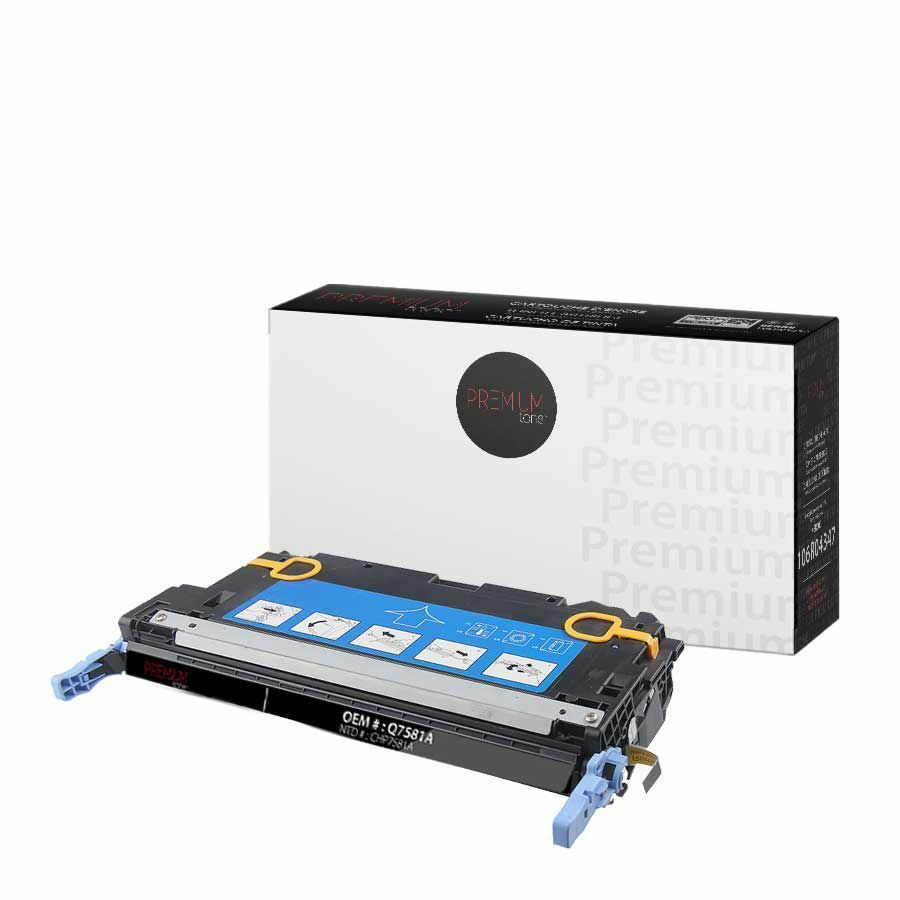 Premium Tone Toner Cartridge - Alternative for Hewlett Packard Q7581A / 503A - Cyan - 6000 Pages - 1 Pack