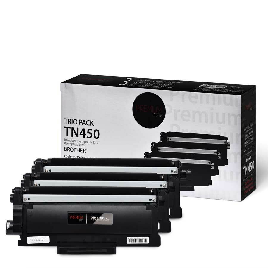 Premium Tone Toner Cartridge - Alternative for Brother TN450 - Trio Pack - Black - 2600 Pages - 3 Pack