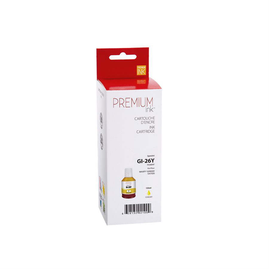 Premium Ink Ink Cartridge - Alternative for Canon GI-26Y - Yellow - 132ml - 1 Pack